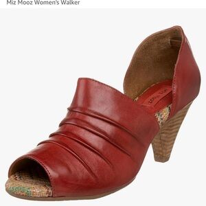 Miz Mooz Red Heels with Peep-Toe and Pleated Design 🚨 weekend sale